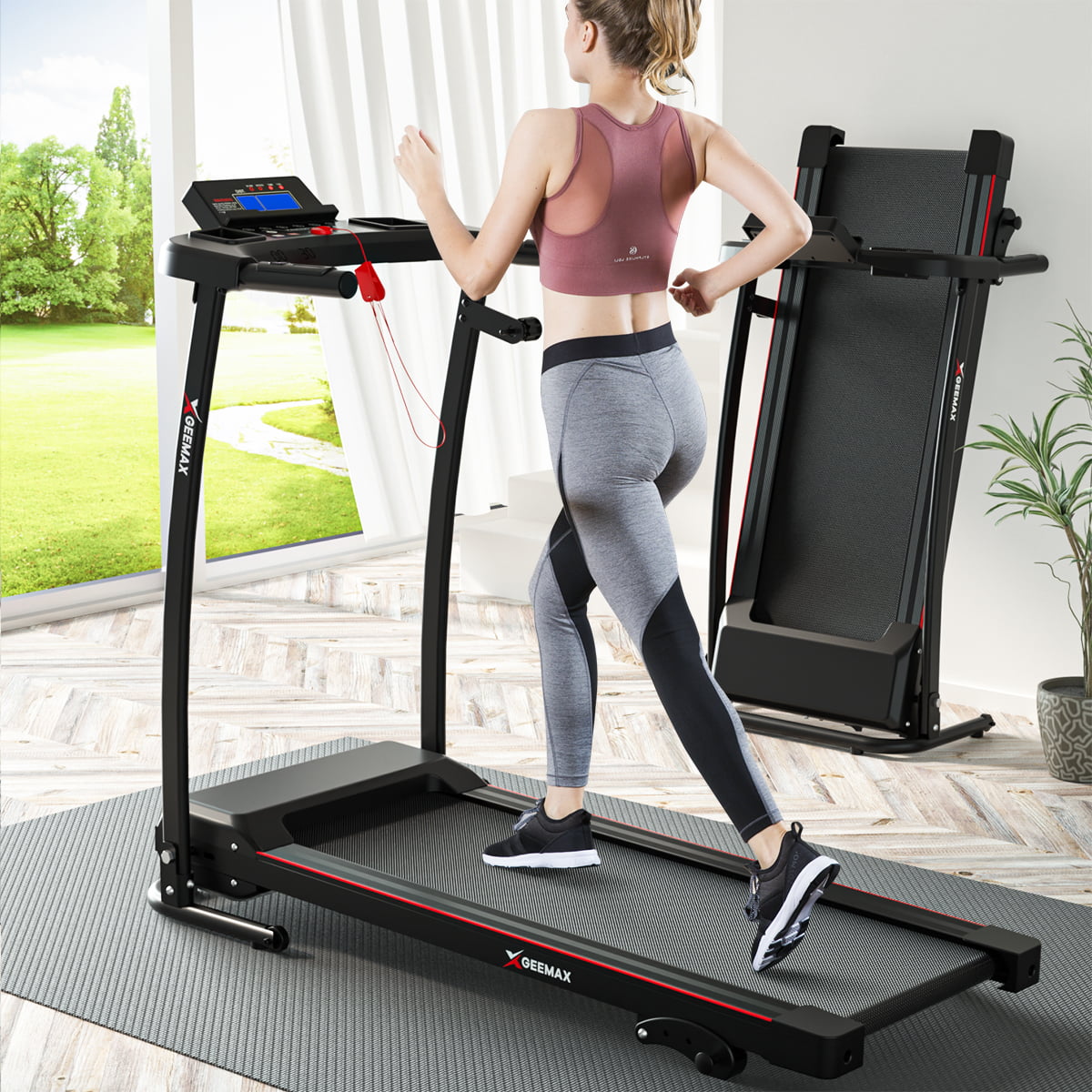 Folding Silent Treadmill Running Jogging Walking Machine Fitness Body Workout GB 