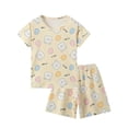 thumbnail image 2 of WIBACKER 3-12Y Girls Loose Pajamas for Little & Big Girls 2PC Set Thin Sleepwear Summer Short Sleeve Jammies - Bear, 2 of 10