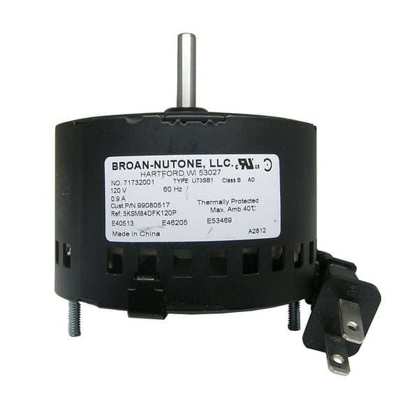 Refurbished Broan Bathroom Fan Motor, Genuine Replacement, 120V, 1.3A, 1500 RPM, Metal Construction, Fits Models 696, 695, 712, S99080517