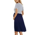 thumbnail image 3 of Women's Short Sleeve Maternity Dress Patchwork Pregnancy Clothes with Pockets, 3 of 6