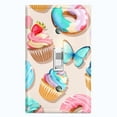 thumbnail image 1 of Metal Light Switch Plate Cover Colorful Doughnut Cupcake Ice Cream Collage Beige CAK043, 1 of 13