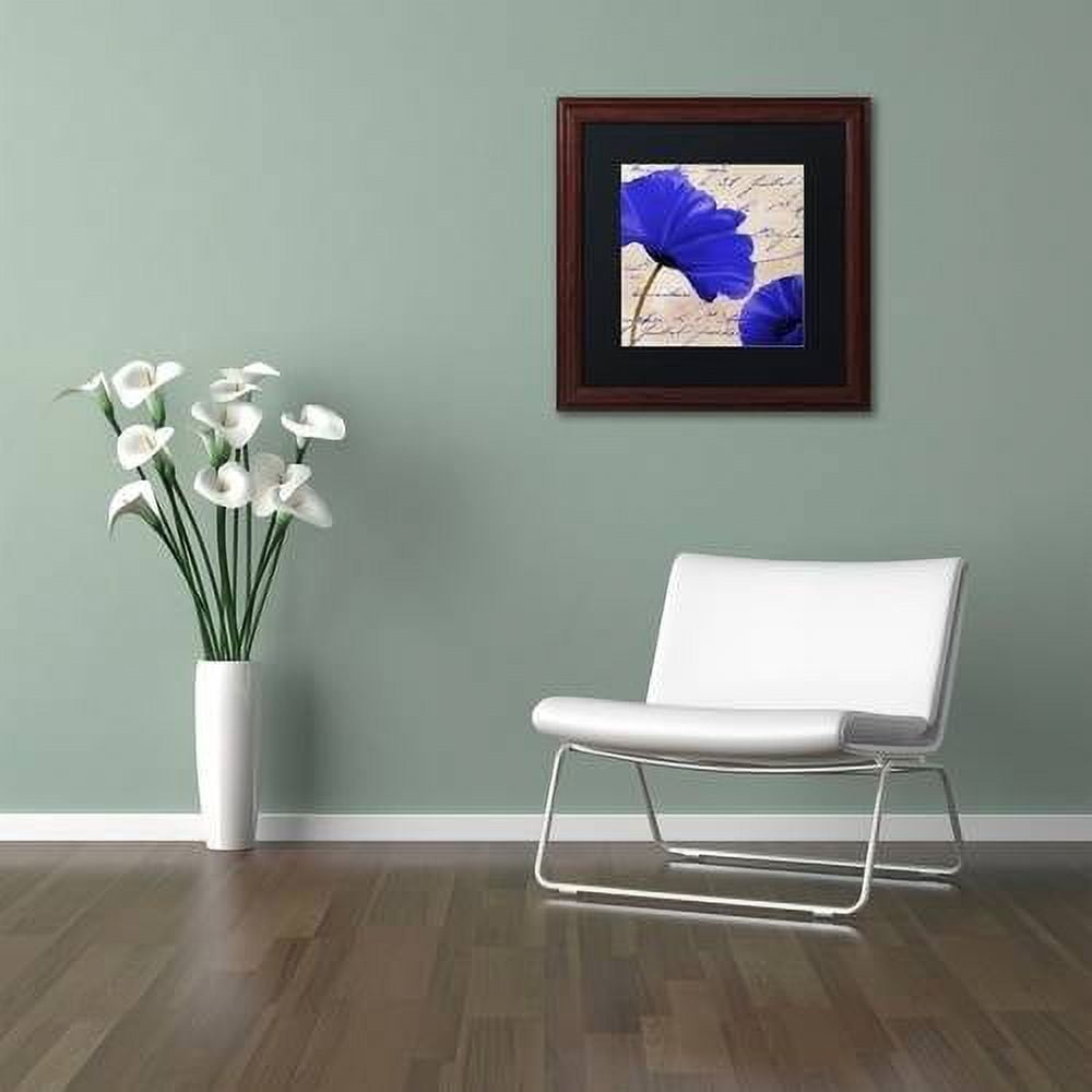 Trademark Fine Art "Coquelicots Bleues II" Canvas Art by Color Bakery Black Matte, Wood Frame