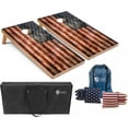 thumbnail image 2 of Tailgating Pros Lightweight Cornhole Boards - 4'x2' Regulation Cornhole Game w/Built-in LEDs- Multicolor Lights, Carrying Case, Set of 8 Cornhole Bags & Tote, 2 of 7