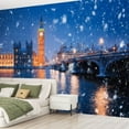 thumbnail image 2 of Peel and Stick Wallpaper Winter night view London Westminster Big Ben London Modern Art Wall Mural Decor Self Adhesive and Removable 69in x 98in, 2 of 8