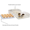 thumbnail image 3 of Plastic Cupcake Carrier, 3 tier Stackable Layer Insert Cupcake Holder for 36 Cupcakes or 3 Large Rectangular Cakes for Cookie, Muffin or Cake, 3 of 6