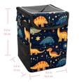 thumbnail image 5 of Starry Dinosaur Foldable Car Trash Can with Lid, Leak-Proof, and Hanging Storage Bag - Car Garbage Can, Car Trash Can, Trash Can for Car, 5 of 6