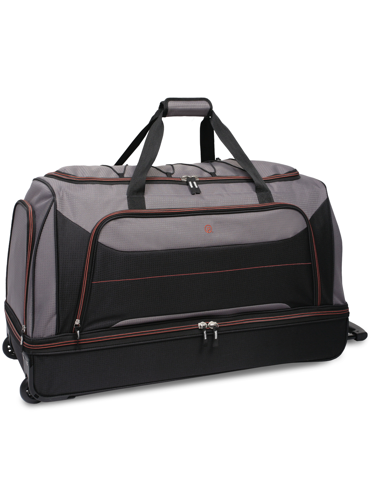 Protege Rolling Drop-Bottom Duffel Bag for Travel, 30 in, Black and Grey - image 3 of 8
