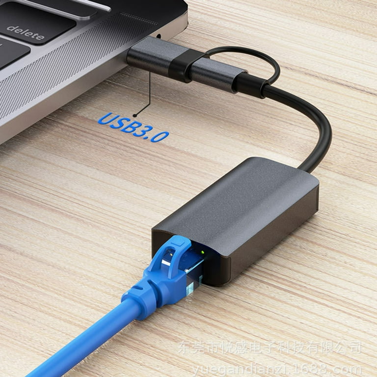 Usb C Ethernet Usb-c vers Rj45 Adaptateur Lan Transmission stable et lisse  pour Macbook Pro Laptop Pc