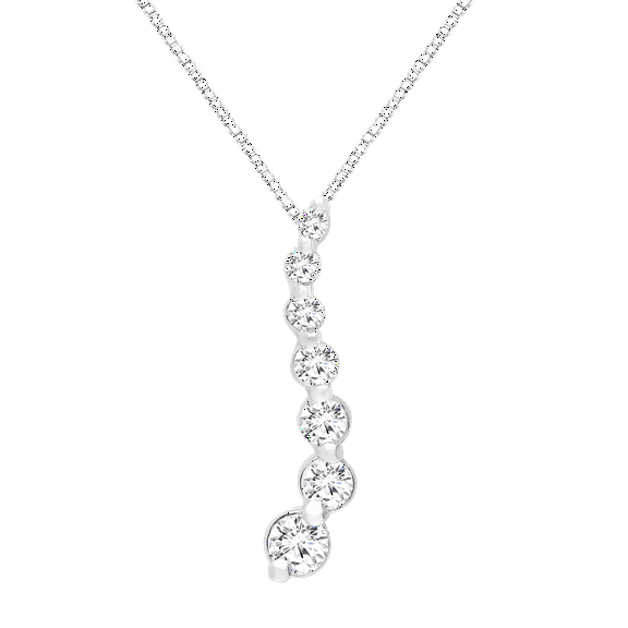 Brilliance Fine Jewelry Journey 1/4 Carat Lab Grown Diamond Pendant Necklace in Sterling Silver