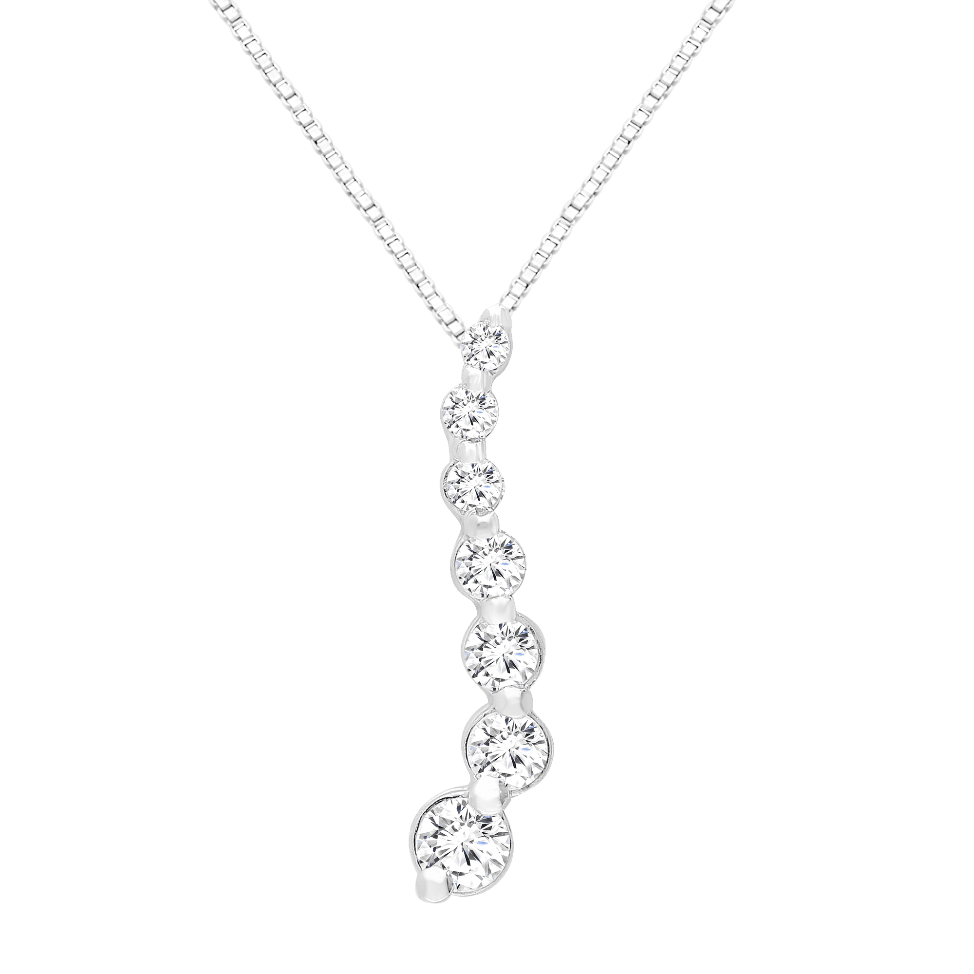 Brilliance Fine Jewelry Journey 1/4 Carat Lab Grown Diamond Pendant Necklace in Sterling Silver
