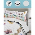 thumbnail image 3 of Quilt King Size Bedding Set, Seahorse Coastal Reversible Summer Quilt 3 Pieces, Nautical Ocean Summer Beach Coral Shell Sea Lightweight Bedspreads Coverlets with 2 Pillow Shams for All Seasons, 3 of 5