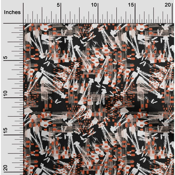 oneOone Cotton Jersey Black Fabric Geometric Texture Sewing Craft Projects Fabric Prints By Yard 58 Inch Wide