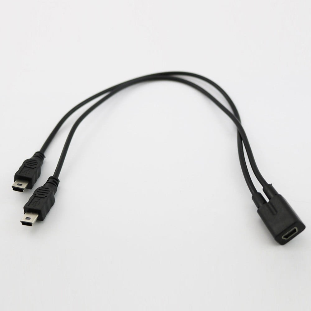 stun Tentacle nordøst Leke Mini USB 2.0 Female To Dual 2x Male Splitter Y Extension Charger Adapter  Cable - Walmart.com