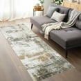 thumbnail image 2 of GlowSol Runner Rug 2'x6' Modern Abstract Washable Rugs for Laundry Room Indoor Soft Non Slip Low Pile Bedroom Rug, Beige, 2 of 8