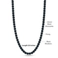thumbnail image 2 of AFFY Round Cut Lab Created Black Moissanite 4MM Width Tennis Chain Necklace For Men Women In 14K Black Rhodium Plated 925 Sterling Silver, (VVS1 Clarity, 32.75 CT), Length - 24", 2 of 5