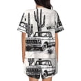 thumbnail image 6 of Fotbe Vintage Cactus Pickup Print Pajama Set for Women 2 Piece Loungewear Short Sleeve Tops and Shorts Set Soft Sleepwear-Medium, 6 of 7