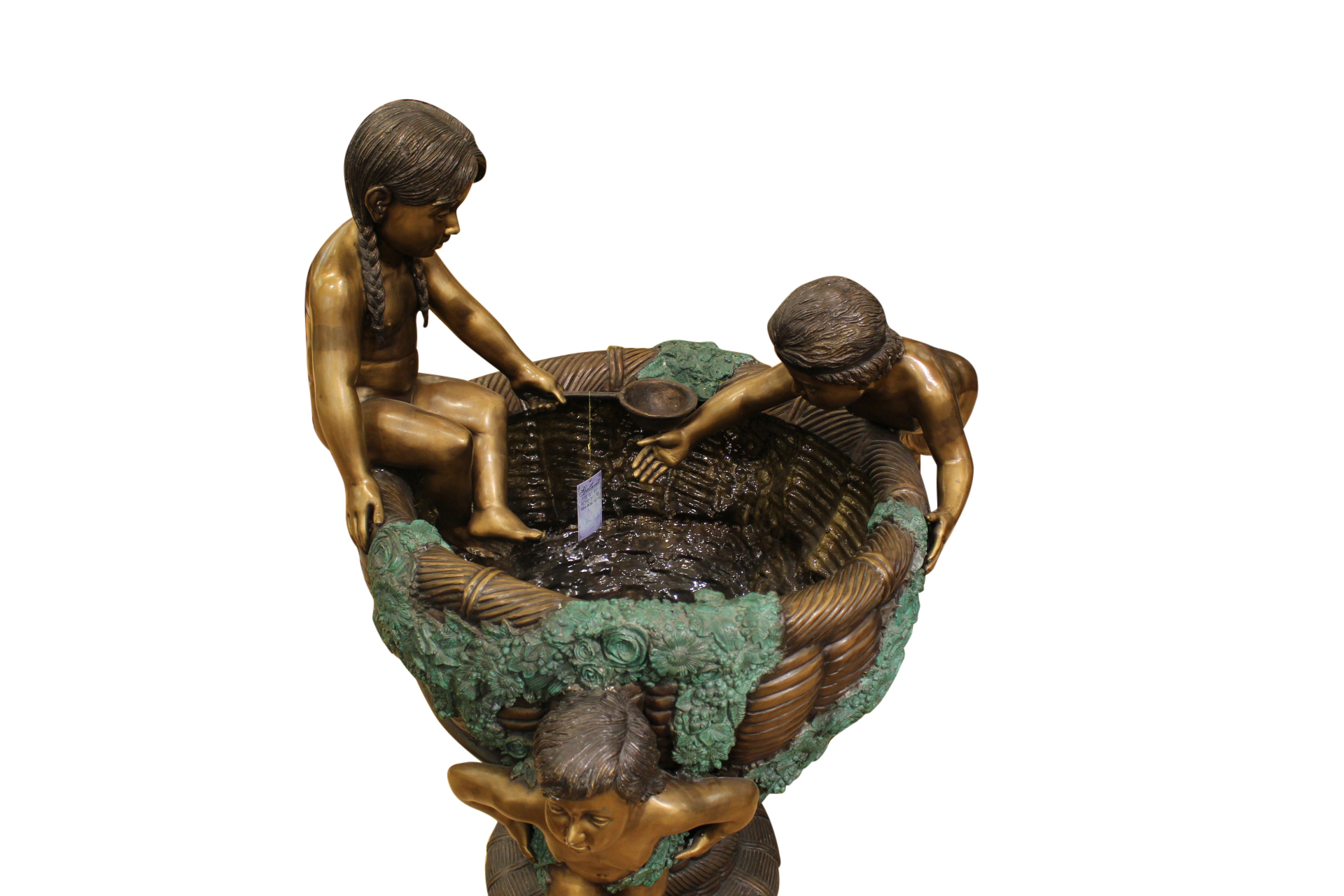 Kids Playing in Fountain Bronze Statue -  Size: 38&quot;L x 32&quot;W x 45&quot;H. - image 2 of 14