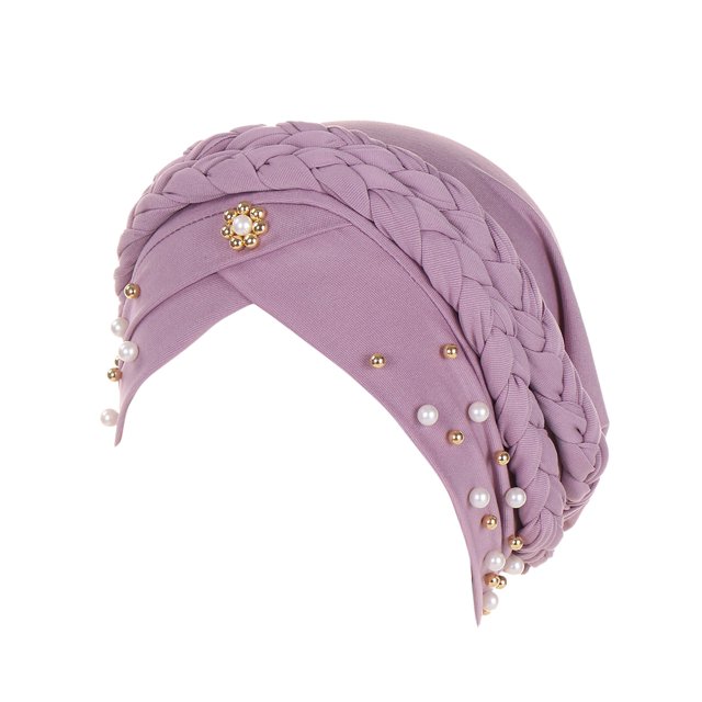 XASZHN Turban Perlé pour Femmes Double Tressage Musulman Couverture de Tête I_004 Taille Unique