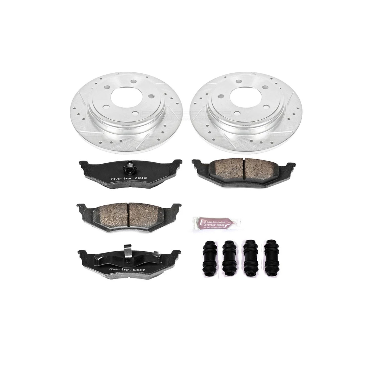 PowerStop Rear Z23 Evolution Sport Carbon-Fiber Ceramic Brake Pad and Drilled & Slotted Rotor Kit Fits: CHRYSLER DODGE Select Models K6263