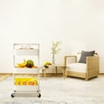 thumbnail image 3 of 3-Tier Rolling Storage Utility Cart, Heavy Duty Craft Cart with Wheels and Handle, White, 3 of 9