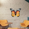 thumbnail image 3 of Escultura colgante de mariposa, arte decorativo, adorno vivo antioxidante, decoración de pared de metal para salón de hotel, jardín de bodas, interior Amarillo, 3 of 8