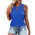 thumbnail image 1 of UPPADA Womens Tops Sleeveless Halter Racerback Summer Basic Tee Shirts Cami Tank Tops Beach Blouses Cute Tank Tops Sleeveless Strap Cami Scoop Neck Loose Casual Flowy Shirts, of Day 2025 Date, 1 of 4