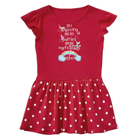 

Inktastic Ride a Unicorn Dance with Fairies Swim with Mermaids Gift Baby Girl Dress
