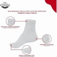 thumbnail image 4 of Diamond Star Diabetic Ankle Socks - Non Binding Quarter Socks for Men & Women, Cushion Circulatory Socks (White - 6 Pairs, Socks Size 13-15, Fit Women's Shoe Size 9-14), 4 of 6