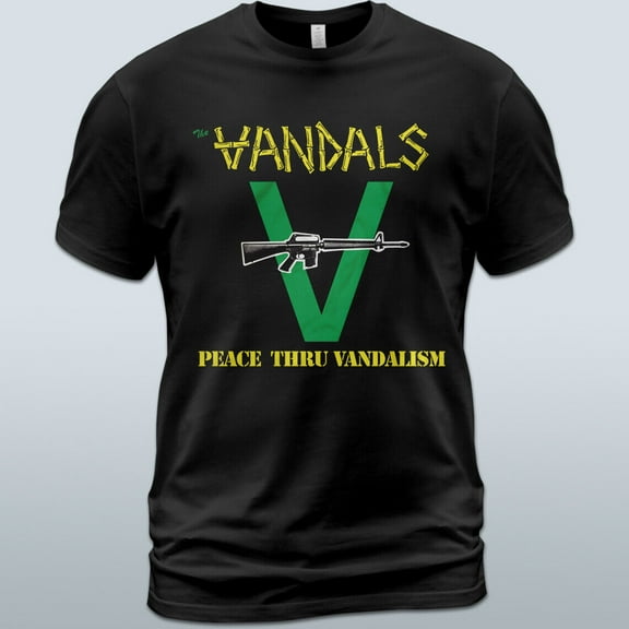 Cotton T-Shirt The Vandals Peace thru Vandalism Album Tee Joe Escalante