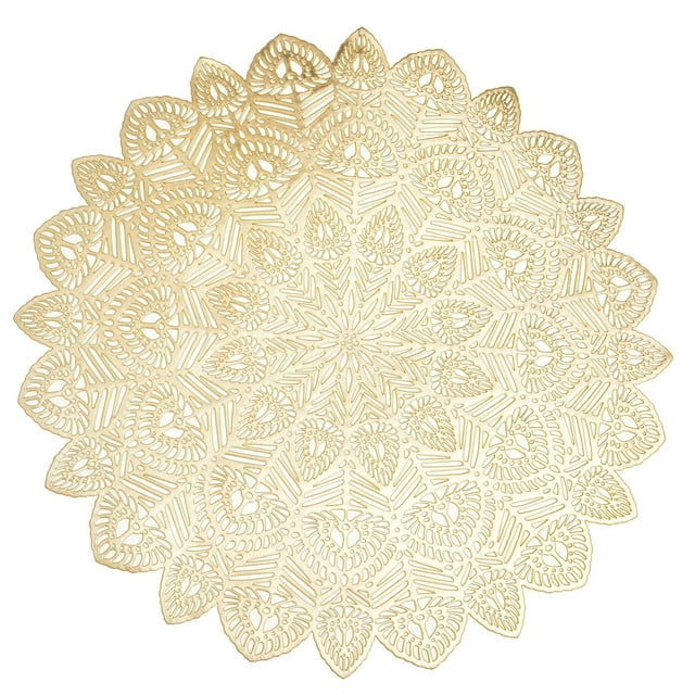Diconna PVC Napperon Queue de Paon Or Chaud Noisetier Couleur Unie Décoration de Style Simple