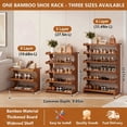 thumbnail image 4 of 5-Tier Bamboo Shoe Rack Organizer, Multi-Tier Sturdy Shoe Storage Shelf for Entryway, Closet, 4 of 6