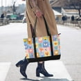 thumbnail image 4 of FORMRS Canvas Laptop Tote Bag for Women with 15.6" Computer Compartments Shoulder Handbag, Blue Flowers, 4 of 7
