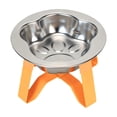 thumbnail image 2 of Comedero elevado para gatos, de acero inoxidable, práctico y fácil de limpiar, moderno, con soporte elevado para gatos, perros pequeños y gatitos. Naranja, 2 of 8
