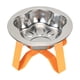 thumbnail image 2 of Comedero elevado para gatos con plato de alimentación de acero inoxidable desmontable y soporte antideslizante Naranja, 2 of 9