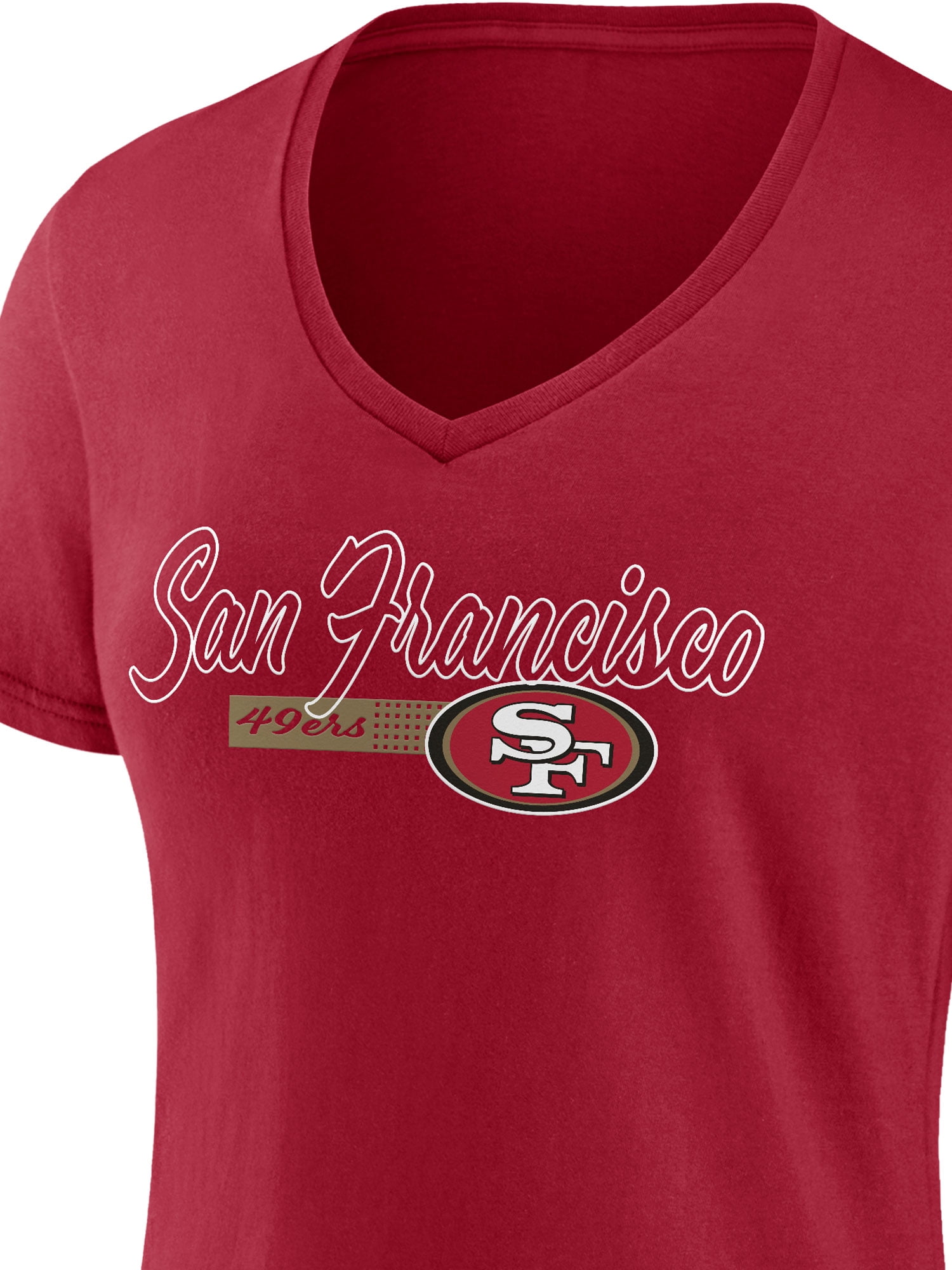 NFL San Francisco 49Ers Women's Cotton Red Short Sleeve T-Shirt