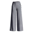 thumbnail image 7 of KIHOUT Womens Striped Waist Wide Leg Pants High Rise Elastic Back Casual Loose Fit Straight Leg Trousers with Pockets Daily Wear, 7 of 7