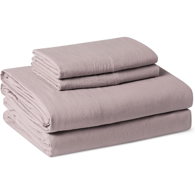 Brushed Microfiber Sheet Set, Extra Soft with Natural Texture, 4-Piece, King, Purple