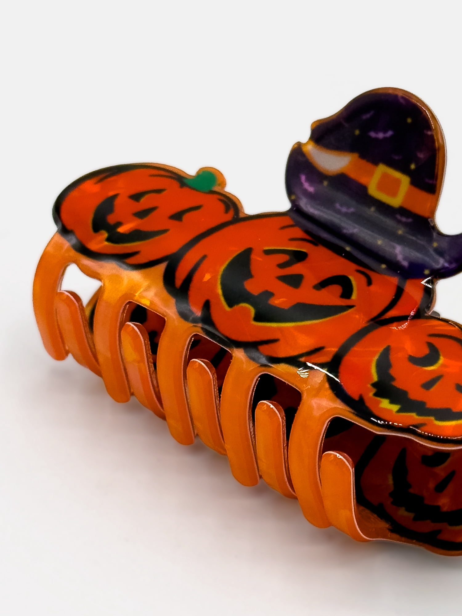 Way To Celebrate Jack-O-Lantern Trio Acrylic Hair Claw, Orange