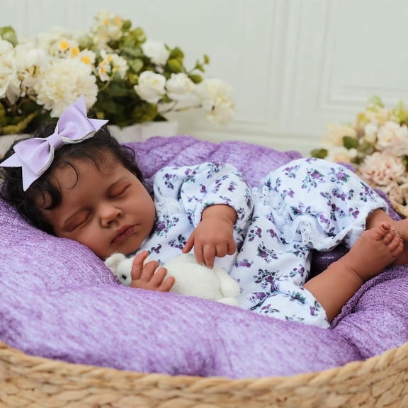 Reborn Baby Dolls Black Girl - 20 Inch Realistic Newborn Baby Dolls Newborn Baby Dolls African American Real Life Baby Dolls Gift for Kids Age 3