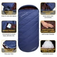 thumbnail image 5 of KingCamp XL Cotton Flannel Sleeping Bags, Oversized Weatherproof 3-Season Sleep bag with hood for Camping & Hiking & Backpacking, 17.6℉-54℉ (Navy), 5 of 10