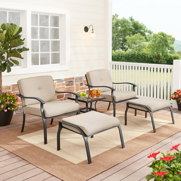 Mainstays Belden Park 5Piece Outdoor Patio Leisure Set, Beige