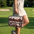 thumbnail image 4 of COEQINE Quilted Golf Cart Seat Blanket Cover, Includes Handle for Carrying When Folded, Universal Fit for EZGO Yamaha Club Car 2-Seaters, 4-Pocket Design, American Tribal Red Brown, 4 of 8