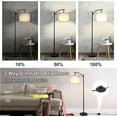 thumbnail image 3 of BN-LINK Dimmable Floor Lamp with 3 Color Temperatures, Standing Lamp with Linen Shade & LED Bulb Included, Tall Lamp for Living Room, Office, Dining Room(Black), 3 of 7