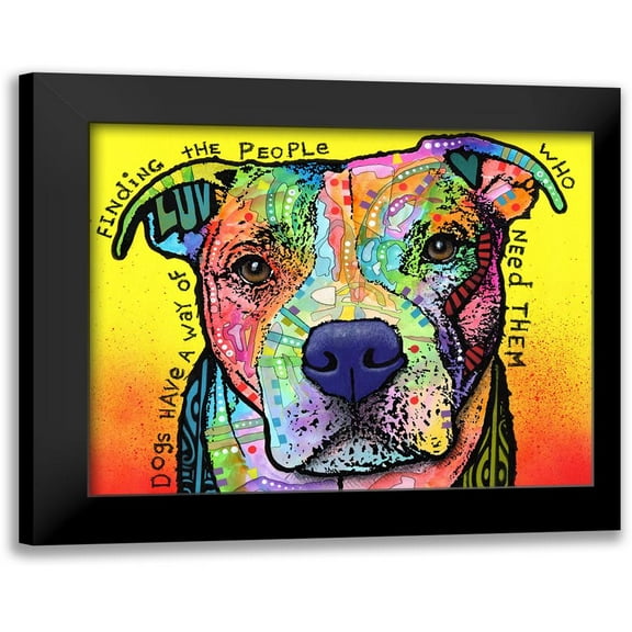 Dean Russo Collection 14x12 Black Modern Framed Museum Art Print Titled - Dogs Have A Way
