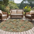 thumbnail image 4 of Round Area Rug 7 Ft, Vintage Spring Floral Washable Non-Slip Circle Carpet for Living Room/Bedroom, Farmhouse Flowers Green Vintage Low-Profile Large Runner Mat Collection Rugs for Indoor, 4 of 8