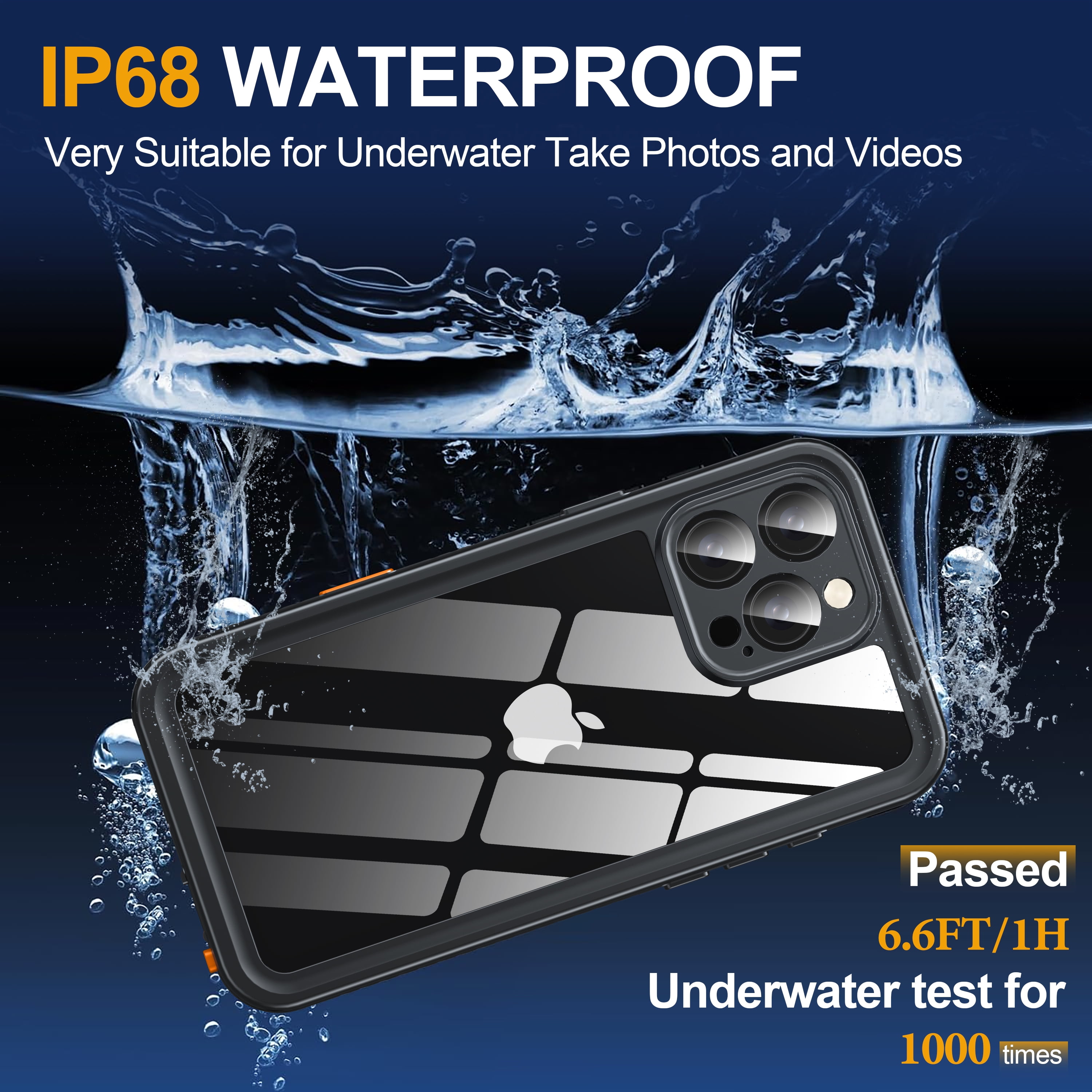 ANTSHARE for iPhone 16 Pro Max Case, Double Front Frame Built-in HD Screen Protector + Privacy Screen Protector, Waterproof Phone Case for iPhone 16 Pro Max-Black