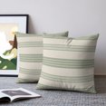 thumbnail image 2 of Pillow Covers 18x18 Set of 2, Sage Green Lines Throw Pillow Covers Decorative Couch Cushion Cover, Modern Simple Striped Pattern Beige Microfiber Soft Square Pillowcases for Bedroom Living Room Sofa, 2 of 9