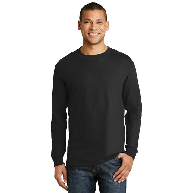 Hanes® Beefy-T® - Camiseta de manga larga 100% algodón. 5186 hanes 5186