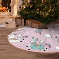 thumbnail image 5 of Fuzoiu Llama Unicorn and Rainbow Print Christmas Tree Skirt,Xmas Christmas Decorations,Xmas Tree Mat for Farmhouse Holiday New Years Home Party Decor Tree Rugs-30", 5 of 6