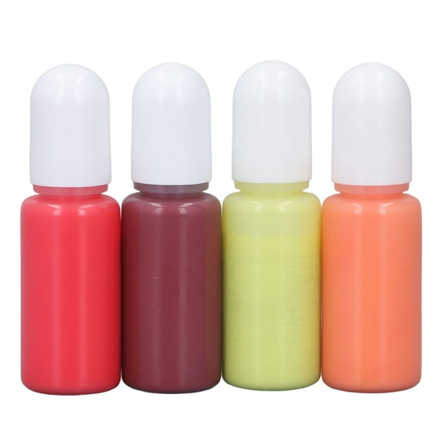 Epoxy Resin Pigment 4 Colors High Concentration Colored UV Epoxy Resin Dye for Resin Jewelry Making Casting Figurines Set 2 Yellow, Orange, Red, Maroon